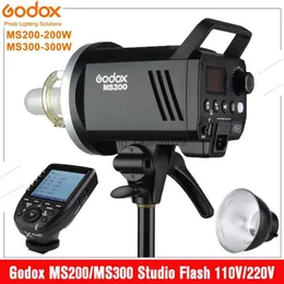 Flash Heads Godox Studio Flash Işık MS200 MS300 200W 300W 2.4G Dahili Kablosuz Alıcı+ XPRO Tetikleyici+ Işık Reflektör Bowens Montaj Flash YQ231003