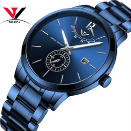 Relógios de pulso Nibosi 2021 Mens Relógios Top Original Relógio Analógico para Homens À Prova D 'Água Luxo Casual Aço Inoxidável Erkek Kol Saat315Q