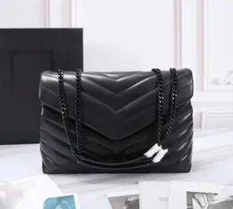 Evening Bags Top Quality Designer LOULOU Bag Large Shoulder Chain Clutch Bags Purses Genuine Calfskin Leather Grosgrain Luxury Mes8733036