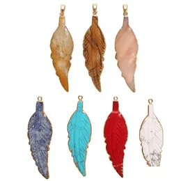 Pendant Necklaces Angel Wing Crystal Adjustable Snake Chain Reiki Healing Stone Natural Gemstone Necklace For Women Men Drop Dhgarden Dh8Hg