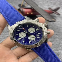 horloge voor heren quartz stopwatch Heren chronograaf horloge blauw sport rubberen band polshorloge 5383269