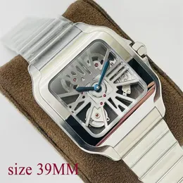 Mens Watch Designer Watches Square Watchs Montres Mouvement Quartz 39mm rostfritt stål armband Sapphire Glass Waterproof Watch R260V
