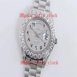 SF All Ice Drill Big Diamond Watch Pierścień Luksusowe pełne wiercenie cyfry Arabskie zegarek twarzy ze stali nierdzewnej 2813 Ruch Timing 295L