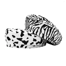 Berets Damen Mode Baskenmütze Zebra Kuh Muster Drucken Maler Hut Warme Knospe Kappe Dicke Künstler Französisch Frauen Mädchen