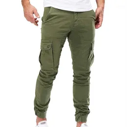 Mens Pants Autumn Winter Casual Loose Trouser Cargo Slim Fit Fashion Combat Zipper Bottom Army Male Pants1237Y