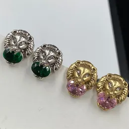 Designer Earrings dangles for Woman Lion Diamond Shape Earring High Quality Brass Fashion Jewelry292L