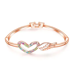 Bedelarmbanden Sier Armband Vrouwelijke Koreaanse versie van de eenvoudige persoonlijkheid Mori Student Love Wings Vriendinnen Sieraden Bi Dhgarden Dh5Gp