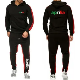 Men's Tracksuits Brand Motorcycle Aprilia Men Print Set Harajuku Zipper Hooded Jackets Sport Suits College Male Hoodies Casua270D