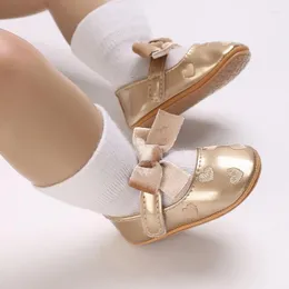 First Walkers Baby Girls Cute Moccasinss Heart Pattern Bowknot Soft Sole PU Leather Flats Shoes Non-Slip Summer Princess