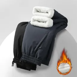 Calças masculinas inverno para homens jogger pele forrada manter quente engrossar sweatpants atlético cintura elástica faixa plus size