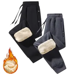 Mens Pants Polar Kış Kalın Sıcak Terlemeler Termal astarlı jogger büyük pantolon erkek artı boyutta cep çalışması 231005