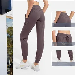 Calças ativas al outono e inverno feminino yoga cintura alta magro gravata pés esportes fitness capris