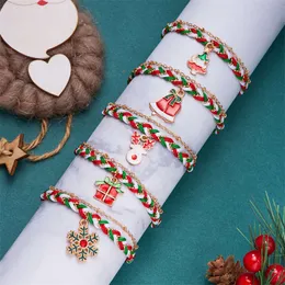 Dwuwarstwowe świąteczne pasek ręczny łańcuch bransoletowy biżuteria wischerze dekoracje Święty Święty klaś na bóle świątynne Weso