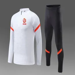 Tute da calcio da uomo della nazionale di calcio della Polonia tuta da allenamento per corsa all'aperto autunno e inverno kit da calcio per bambini281k