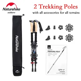 Trekking Poles 2st Pole Carbon Fiber Telescopic Walking Sticks Tält Foyer Climbing Stick Handing Supplies 231005