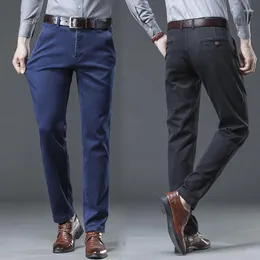 Jeans da uomo KUBRO Quattro stagioni dritti larghi neri stile classico pantaloni in denim da lavoro elasticizzati pantaloni larghi da uomo abbigliamento da uomo