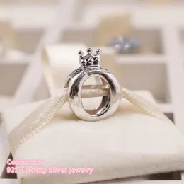 أحجار كريمة فضفاضة خريف 925 Sterling Silver Brand Logo Crown O Charm Beads Fit Original Charms Bracelet DIY Jewelry