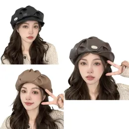 BERETS Y2K GIRLS ALLOY BADGE OCTAGONAL HATショッピングドロップ231005のカジュアルアダルト