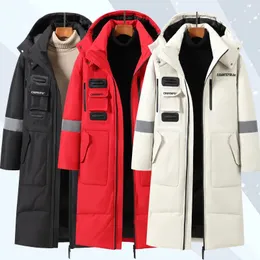 Men s Down Parkas 30 Winter Warm Jacket Hood Feathers Puffer White Duck Male Long Parka Coat Casual Top 231005