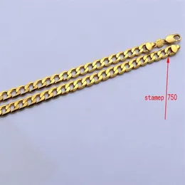 Pure 18 K Yellow Gold GF Necklace Solid Stamep AU750 23 6 curb Chain Necklace Solid Birthday Valentine Gift valuable281h