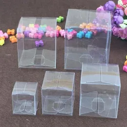 50pcs Square Plastic Clear PVC Boxes Transparent Waterproof Gift Box PVC Carry Cases Packaging Box For Kids Gift jewelry Candy toy340n