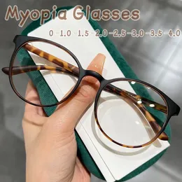 Glasögonram män kvinnor runda ram kortsiktiga glasögonblått ljus myopia glasögon unisex retro anti-blå ljus glasögon diopter till -4.0 231005