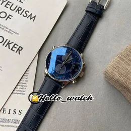 Limited New Chase Second IW371222 Blue Dial Miyota Quartz Chronograph Mens Watch Stopwtch Steel Case Leather Strap Gents Watches H302C