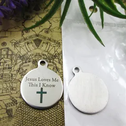 40pcs--stainless steel charms Jesus Loves Me This I Know more style choosing DIY pendants for necklace270V