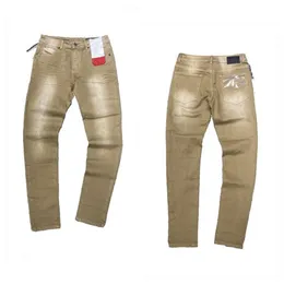 وصول Mens Designer Blue Jeans Beads Patch Style Hole Mathion Jeans Slim-Leg Motorcycle Riker Biker Coreal Hip Hop Top Quality US Size2348