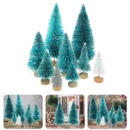 Juldekorationer 23 PCS Tablett Pine Tree Artificial Xmas Trees Ornament Props Party Wood