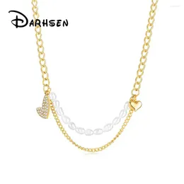 Chains DARHSEN Necklace For Women Girls Gold Silver Color Stainless Steel Beautiful Fashion Female Jewelry Gift Arrival