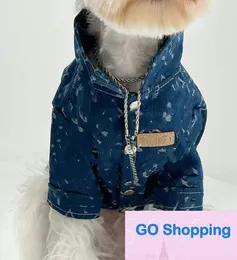 Top Pet Denim Shirt Large Dog Golden Retriever Super Expensive Samo Puppy Clothes Teddy Bichon Pomeranian Autumn and Winter Thick Fashion Brand