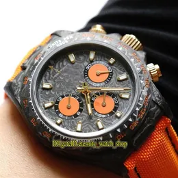 Refit version 116520 116500 Carbon Fibre Case Orange Dial ETA 7750 Chronograph Automatic 78590 Mens Watches Sapphire Stopwatch Spo248r