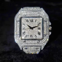Iced Out Square Männer Uhren Top-marke Luxus Voller Diamanten Hip Hop Uhr Mode Ultra Dünne Armbanduhr Männlichen Schmuck 2021219f