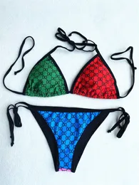 Kadın Tasarımcı Bikini Mayo S-XL Kadın Mayo Mektubu Baskı Bikini Kısa Set Bra Beach Party Seksi Push Up Bandage Matay Takım Yüzme Sıcak