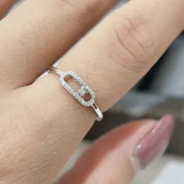 Bröllopsringar Klassiska lyxsmycken 925 Sterling Silver Women s ringer en rörlig sten utsökta gåvor gratis droppe 231005