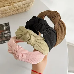 Nya modehårtillbehör för kvinnor klassiska turban Autumn Solid Color Casual Headwear Hairband