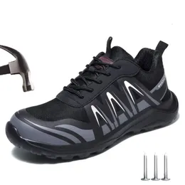 Сапоги, защитная обувь, мужские дышащие рабочие кроссовки со стальным носком, неразрушимые защитные кроссовки 230928