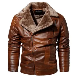 Finta pelle da uomo di alta qualità invernale Plus Cashmere PU Cappotto da giacca in pelliccia europea e americana da uomo duro 231005