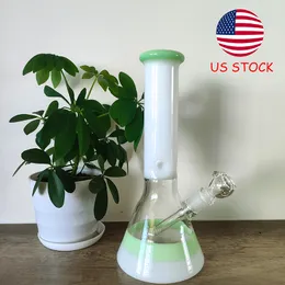 Bongo de base de copo verde elegante de 12,6 polegadas com haste descendente difusa