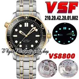 Мужские часы VSF V4 Diver 300M 2022 210 20 42 20 01 002 8800 Автоматические механические черный циферблат Керамический безель Стальной корпус SS Нержавеющая сталь 223t