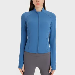 Luluwomen jaqueta com bolso com zíper slim fit jaqueta esportiva curta fitness