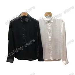 21SS Designer Spring Summer Chemises décontractées Mode Chemise en cuir Lettres Tee Tissu lisse Hommes Femmes Coton Blanc Black257S