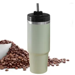 Vattenflaskor Isolerad kaffetumbler Rostfritt stål Dubbelväggpulverbelagd spill Proof Mug återanvändbar isad koppgåvor till vuxna