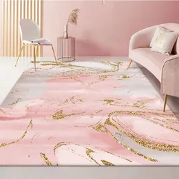 Mattor modern nordisk stor matta vardagsrum 3d tryck guldrosa färgglada abstrakt för kök sovrum area matta heminredning mat tapis 230928