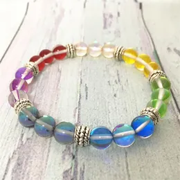 MG0619 New Arrival 7 Chakra Bracelet Mermaid Crystal Bead Energy Women's Bracelet Luck Powerful Stone Jewelry Whole221N