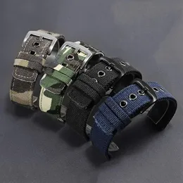 Cinturini per orologi PEIYI cinturino in nylon tela 18mm 20mm 22mm 24mm cinturino nero blu fibbia ad ardiglione per accessori sportivi da uomo207Z