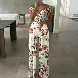 Kvinnors jumpsuits rompers casual sommar jumpsuit sexig v nack smal passar jumpsuits kvinnor rompers trycker en axel overall playsacits roupas femininasl231005