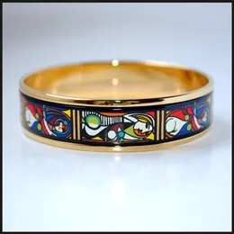 Woman Before a Mirror Series 18K gold-plated enamel bangle bracelet for woman Top quality bracelets bangles width 15 mm Fashion je318p