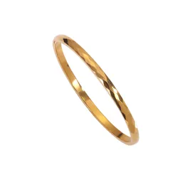 Open 18k gold plain ring titanium steel bracelet Internet celebrity explosion gold-plated bracelet women do not fade high-end jewelry